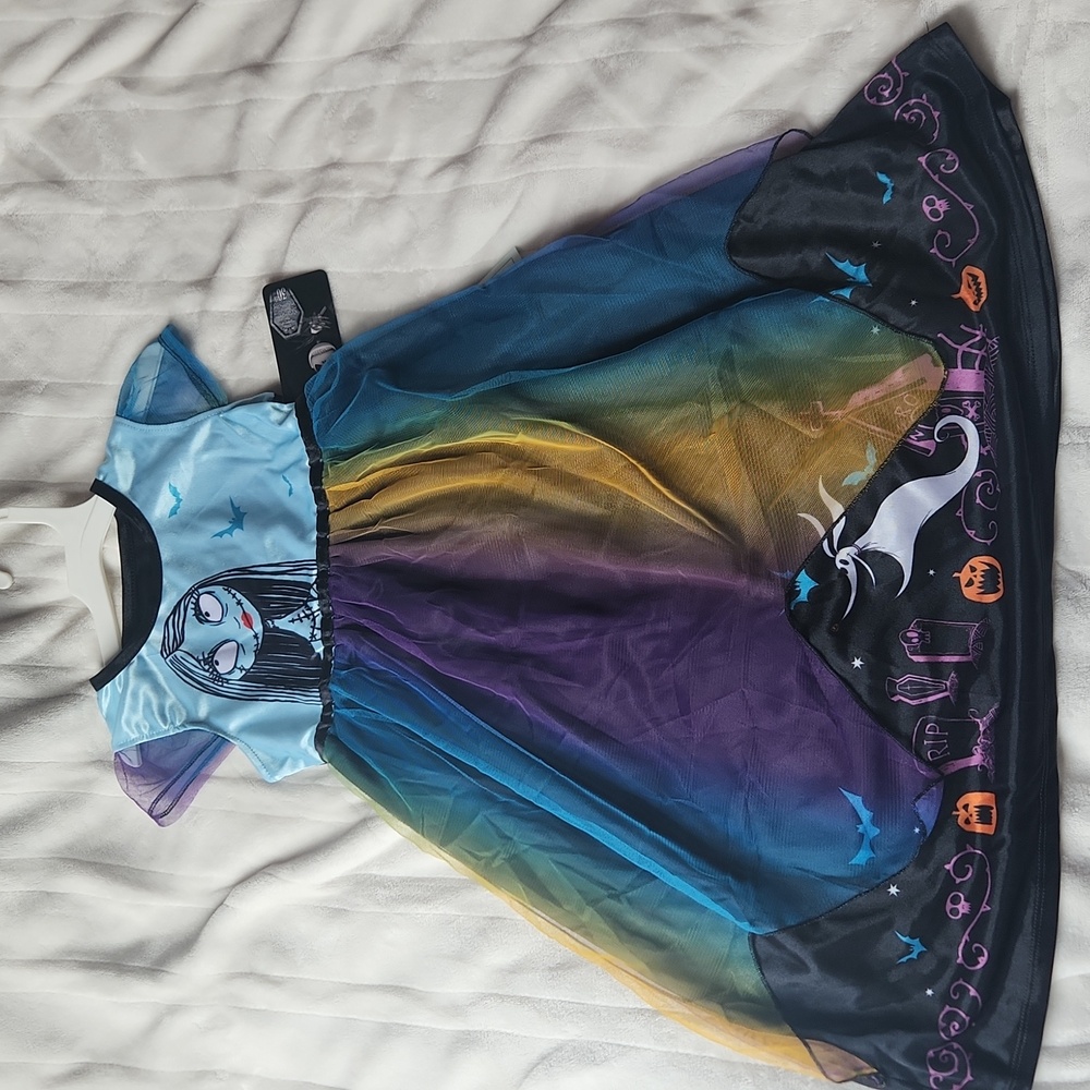 Disney, Nightmare Before Christmas Sally, Youth Halloween Colorful Nightgown - Picture 2 of 8